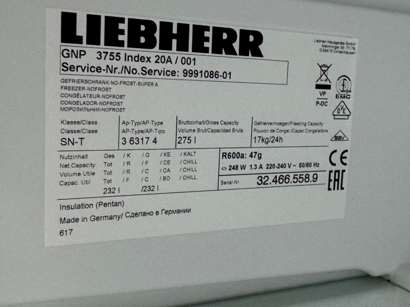 Liebherr GNP 3755